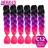 24inch Jumbo Braids Synthetic Hair For Box Braid Ombre Braiding Hair Extensions Three Tone Black Brown Blue Pink Mirra’s Mirror