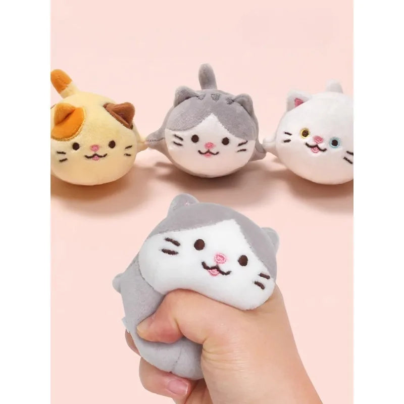 Cat decompression pinch ball toy stress relief doll plush doll children girls  Animation Derivatives Action & Toy Figures