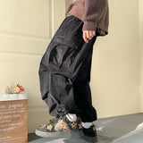 Men's Brown Y2K Baggy Japan Pants Oversized Corduroy Loose Wide Leg Cargo Pant Trousers Casual Men Sweatpants Streetwear Korean