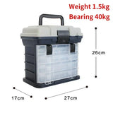 27x17x26cm 4-layer Multifunctional Fishing Gear and Bait Storage Tool Box Accessories Fishing Tackle Fishing Equipment