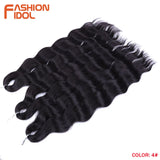 FASHION IDOL Lena Hair Synthetic Deep Wave Braiding Hair Extensions 24 Inch Water Wave Crochet Braid Hair Ombre Blonde Fake Hair