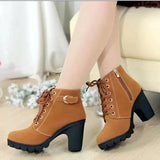 New Women autumn Winter Snow Boots Thick bottom short  Boots Women's Shoe high-heeled shoes +AA