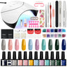 PHOENIXY Gel Nail Polish Set with 36W Nail Lamp Semi Permanent UV Gel Varnish Base Top Coat Complete Nail Art Gel Polish Kit