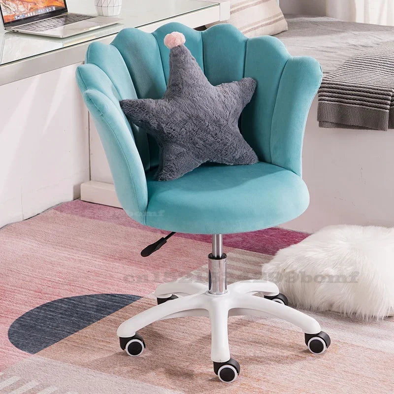 Nordic Computer Pink Chair Girl Dressing Stool Living Room Wheeled Armchairs Rotatable Liftable Sofa Armrest Seat Vanity Chair