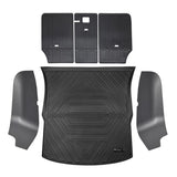 For Tesla Model Y Plain TPE Cargo Liner Sets Trunk Mat & Sides Wall Carpet Protector & Seat Back Cover Front/Lower Boot Liners