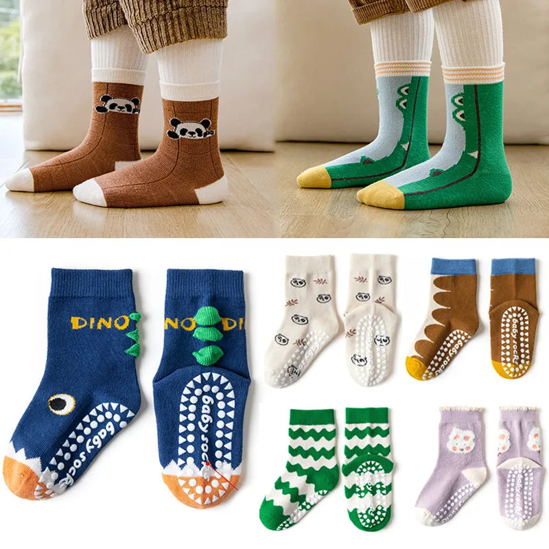 Children's Cotton Non-slip Socks Dispensing Floor Socks Middle Tube Socks Trampoline Socks 1-12 Years Old Children's Socks