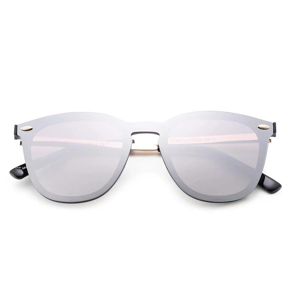 JIM Trendy Rimless Mirrored Sunglasses Reflective Sun Glasses for Women Men UV400