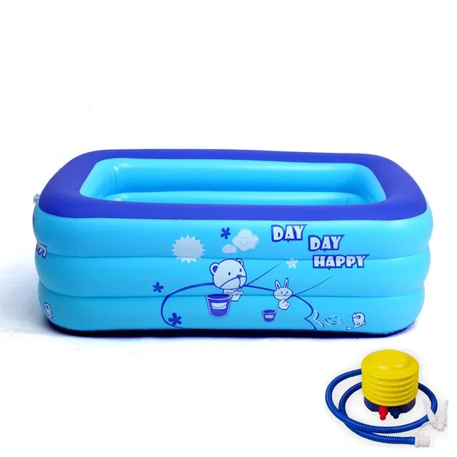 120cm/130cm Inflatable Square Swimming Pool Children Inflatable Pool Bathing Tub Baby Kid Home Outdoor Large Home Outdoor Pool