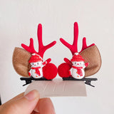 2pcs Pack Cute Reindeer Ears Hair Clip Classic Christmas Festive Women Kids Barrettes Party Cosplay Hair Accessories For Girls