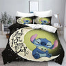 Stitch Bedding Set Cute Printed Cartoon Quilt Cover Duvet Cover Comforter Sets King Size 100% Polyester