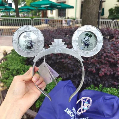 2023 Original Disney Mickey Ears Headband Princess Tinker Bell Cosplay Hairband Festival Party Adult/Kids Hair Accessory