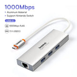 Baseus USB Hub With1000Mbps Ethernet Port 3* USB 3.0 Usb Adapter RJ45 Lan USB C Hub for PC Mi Box Macbook Laptop Accessories