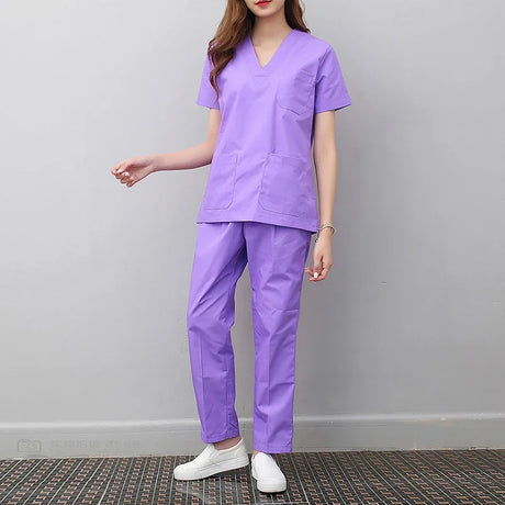 viaoli High Quality New Scrubs uniform Suit beauty pet shop spa uniform salon womens scrub set Work wear scrub suit coat+pants