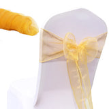 30PCs/lot Organza Chair Sashes Knot Bands Chair Bows for For Wedding Party Banquet Event Country Wedding Chair Decoration