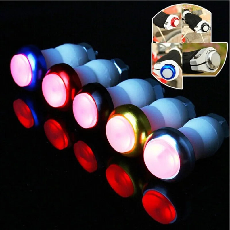 1 Pair Safety Cycling Bike Turn Signal Handle Bar End Plug LED Red Light Lamp Magnetic Handle Light  XR-Hot