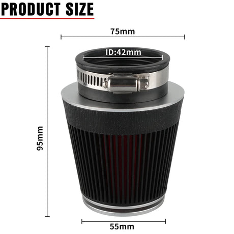 NIBBI Universal 42mm 48mm 54mm Mushroom Head Motorcycle Carburetor Air Filter Cleaner Intake Pipe Modified Scooter Accessories