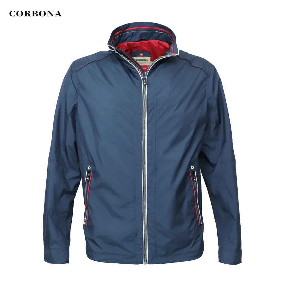 CORBONA 2024New Men Spring Summer Lightweight Jacket Long Sleeve Oversized Autumn Coat Windproof Sea Beach Fishing Outdoor Parka