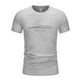 2024 New Men's Casual Top Short sleeved T-shirt with Car Print Fashion Design Street Wear Basic Top Graphic Plain T-shirt