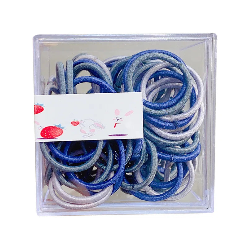 100pcs Colorful Rubber Bands In Summer Versatile Design No Harm To Hair Leather Cover Cute and Lively Hair Tie