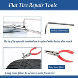 Universal Tire Repair Tools Flat Emergency Tire Repair Kit Heavy Duty Tire Plug Flats Patch Kit with Plugs To Fix Punctures