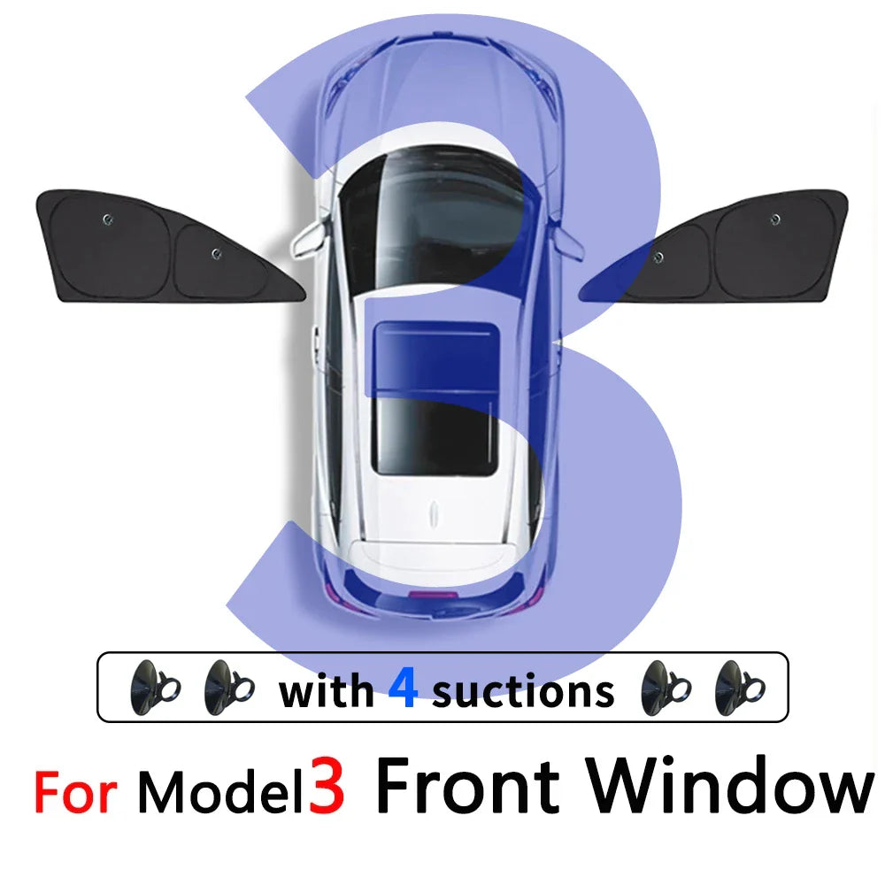 Car Side Window Sunshade Front Rear Windshield Privacy Window Screen SunShade for Tesla Model3 2017-2021 2022Model Y accessories