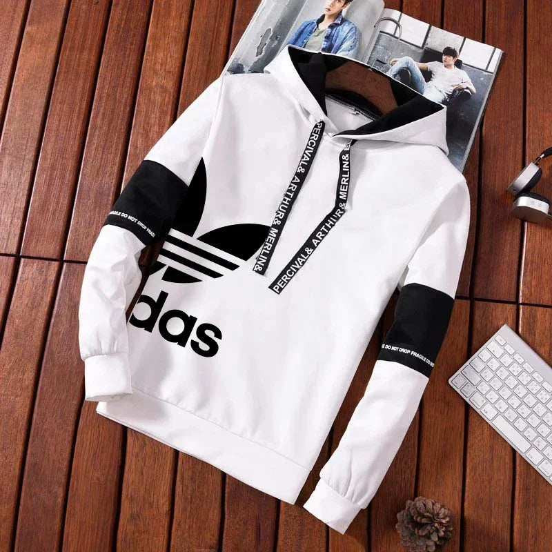 Men's Letter Printed Casual Sweatshirt+Sweatpants 2-Pcs Suit New Windbreak Male Designer Outdoor Sports Warm Outfits Running Set