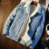 New 2024 Men's Warm Denim Jackets Fashion Men Fleece Thick Warm Jeans Jacket Male Casual Slim Outwear Windbreaker Cowboy Coats