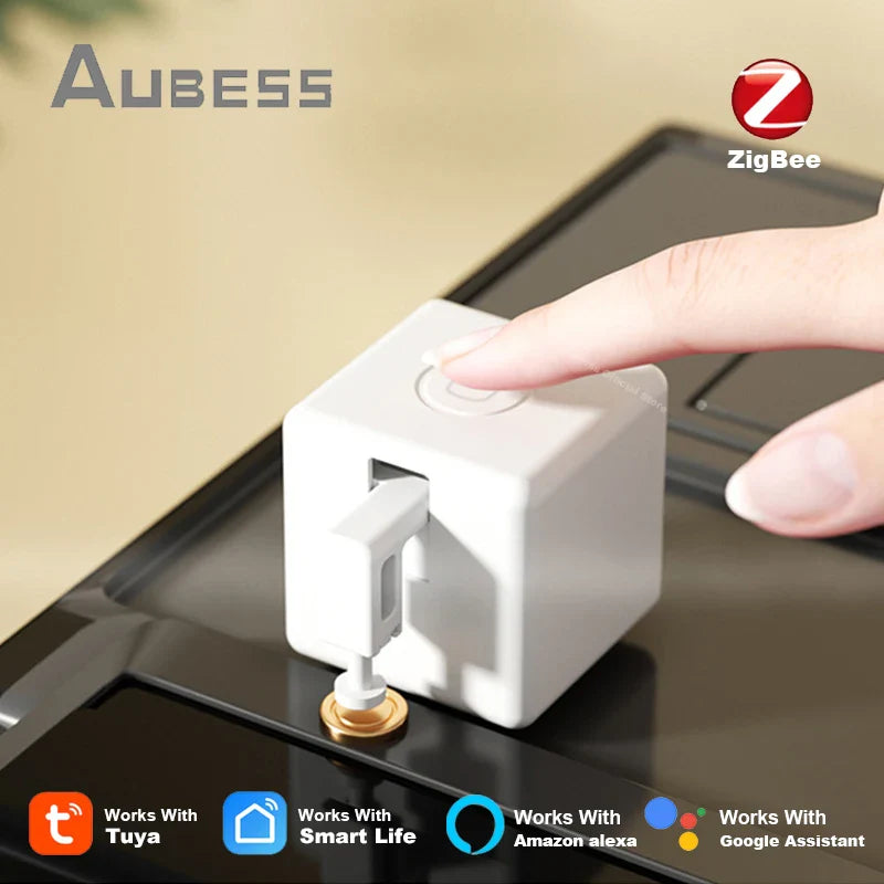 AUBESS Tuya Zigbee Fingerbot Plus Smart Switch Button Pusher Smart Home Timer Smart Life Voice Control Alexa Google Home Alice