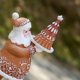 Outdoor Garden Christmas Lovely Santa Claus With A Cake Gift Tree Decorations