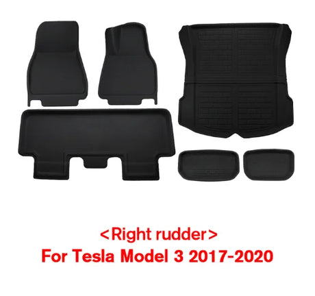 Fits Tesla Model 3 Model Y Floor Mat Luggage Mat Left Hand Drive 2017-2023 Left Right Rudder 4 Seasons Waterproof 3D Floor Liner