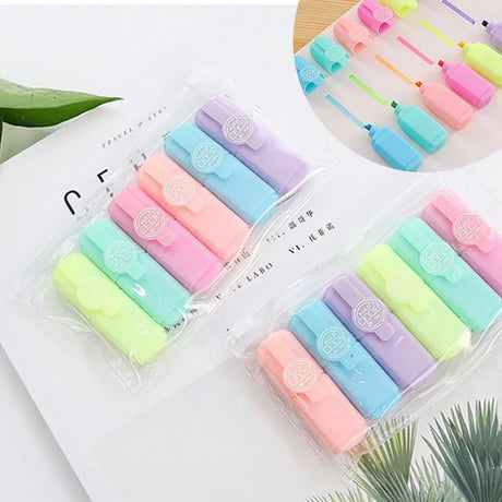 Highlighters Pastel Pen Set Colored Markers Colors Kawaii Cute for Kids Stationery Aesthetic Office School Supplies