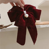 K-pop Star Red Velvet Bow-knot Popular Hair Accessories Hair Catch Large Size Girl High-end Velvet Bow-knot Hairgrips Headdress