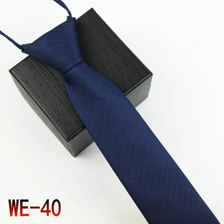 New Suit Business Zipper Tie for Man 48*7cm 1200 Pins High-end Polyester Neck Tie Striped Solid Color Grid Flower Ties