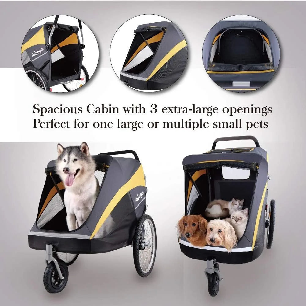 Large Pet Stroller for One Large or Multiple Medium Dogs - Easy To Carry Stroller - Premium Pet Travel Accessories,FS2180-YG