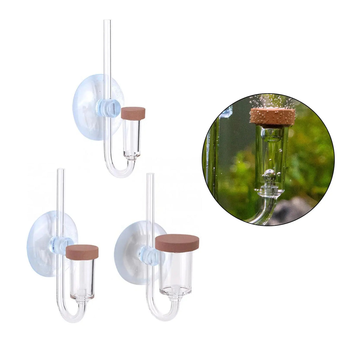 CO2 Diffuser with Suction Cup Mini U Shape Clear CO2 Generator for Aquarium Planted Tank Accessory Equipment Supplies