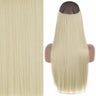 MERISIHAIR Synthetic No Clip Invisible Wire Hair Extensions Straight Black Blonde One Piece False Hairpiece Hair Extension