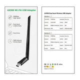 900Mbps WiFi6 USB Adapter 2.4/5GHz Dual Band Bluetooth-Compatible5.3 Network Card 5dBi High Gain Antenna 802.11 Ac for PC Laptop