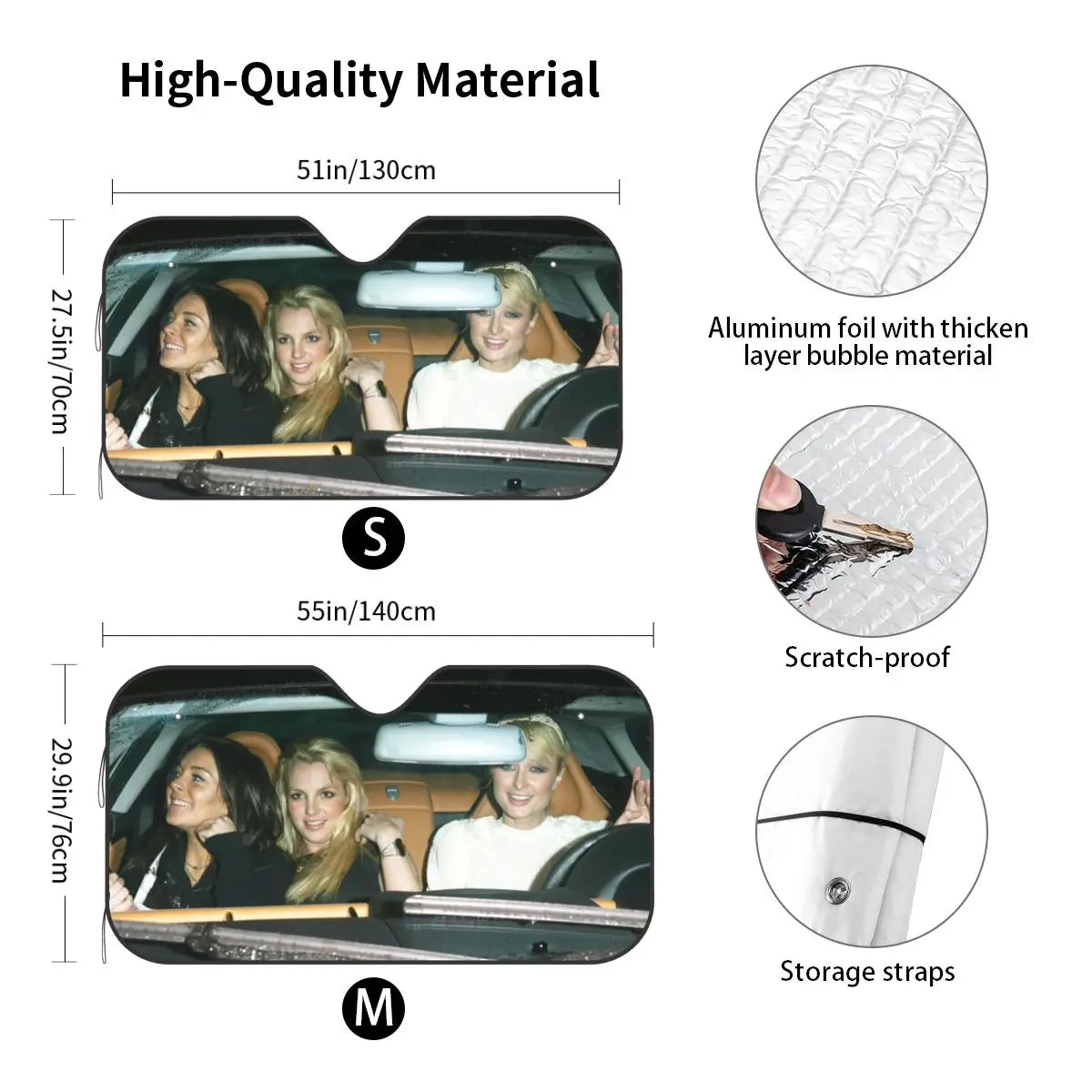 Paris Britney Lindsay Sun shade Windscreen Awesome Car Front Windshield 76x140cm Sunshade Visor Heat Reflector