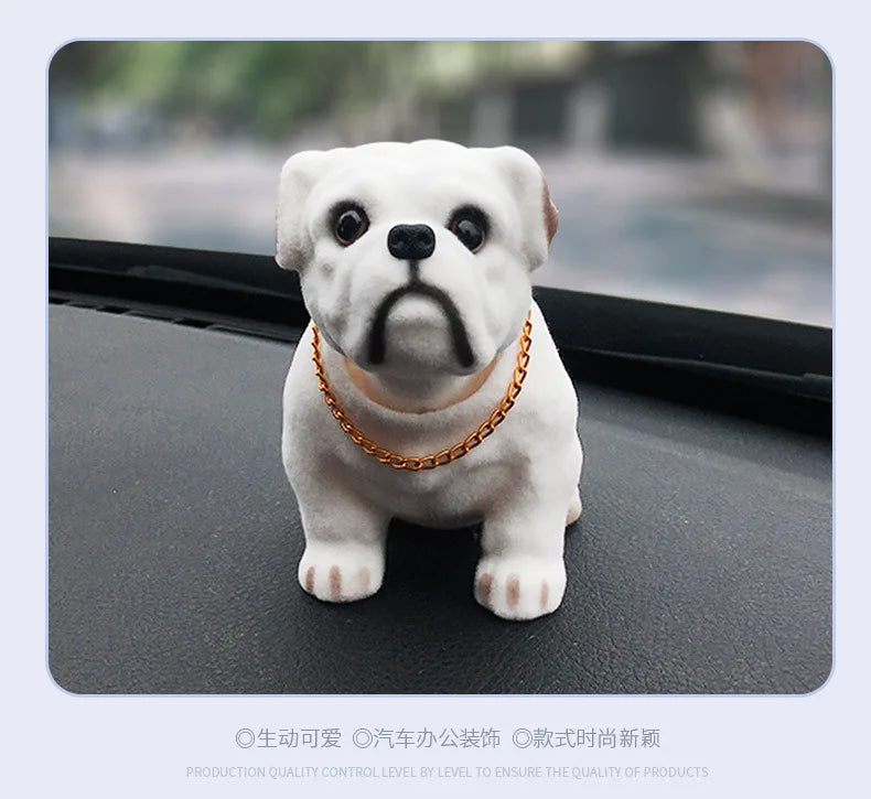 Nodding Dog Shaking His Head Tiger Doll Resin Simulation Dog Toy Dashboard Decoration Car Ornaments Cute Car Accessories