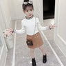 Girls sweater turtleneck pure color knitted sweater autumn children's clothing pure color pullover children's top 2t 3t 4t 8 12