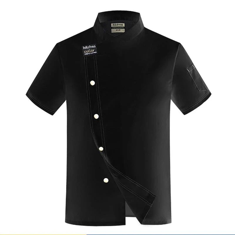 Chef Jacket Men Short Sleeve Kitchen Cook Shirts Unisex Restaurant Bakery Waiter Uniform