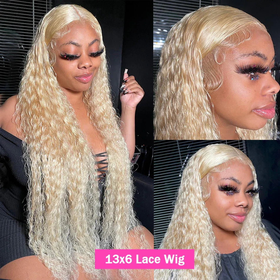 30 38 Inch Honey Blonde 613 Deep Wave13x4 Hd Lace Frontal Wig Brazilian 13x6 Transparent Lace Front Color Curly Wigs Human Hair