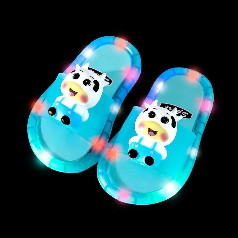 Cartoon Unicorn Animals luminescence Shoes Children’s Boys Girls Slippers Lighted Fashion Cute Shoes Toddler Slippers For Kids