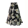 Plus Size Print Floral Skirt Women 2023 Summer Loose Elastic High Waist Chiffon Midi Skirts Lace Up Bow L-5XL Swing Jupe Femme