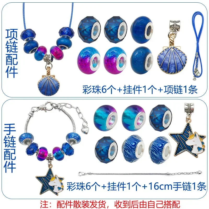 DIY Charms Bracelet Making Set Spacer Beads Pendant Accessories for Bracelet Necklace Jewelry Making Creative Children Gifts