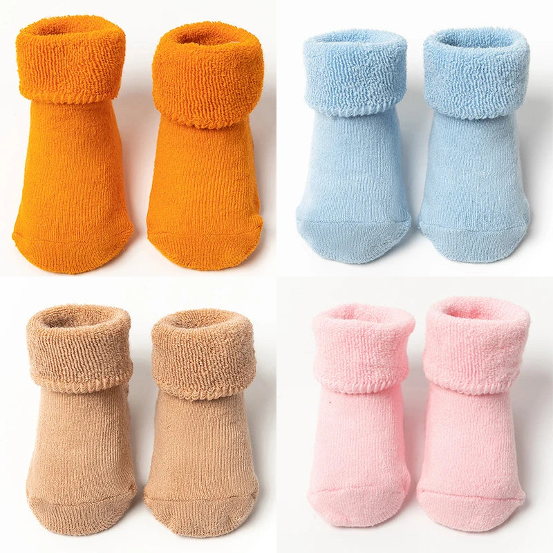 0-3 Years Baby Socks Autumn Winter Cotton Thicken Warm Newborn Boy Girl Floor Sock Baby Non-slip Terry Socks for Boys Girls