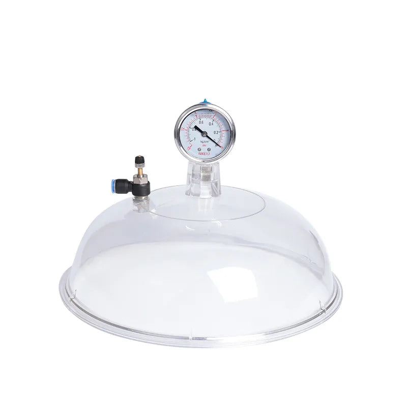 Laboratory Plastic Vacuum Dryer 150mm 250mm 300mm 400mm Vacuum Drying Dish with Double Valves Pressure Gauge