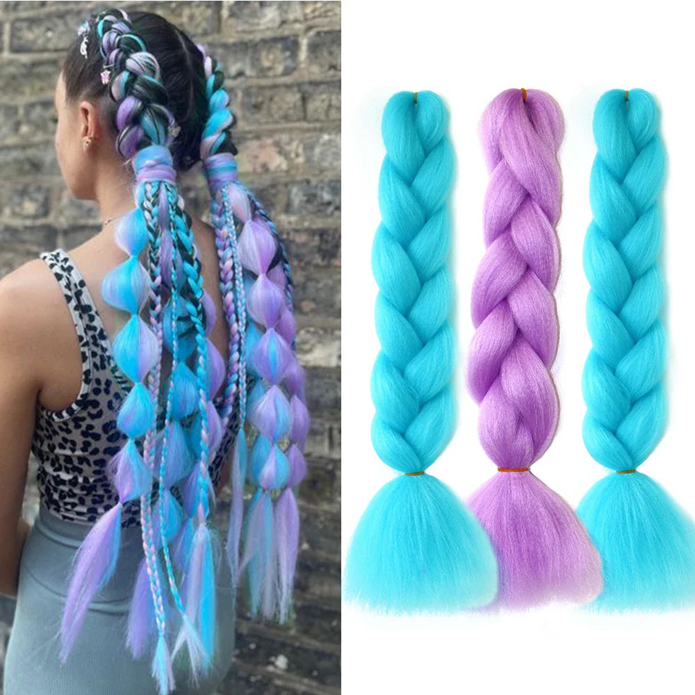 Jumbo Braids Hair Extension 24 inches 3 Pcs/Lot Synthetic YAKI Textured Braided Hairpiece For Twist Box Crochet Braiding Hair