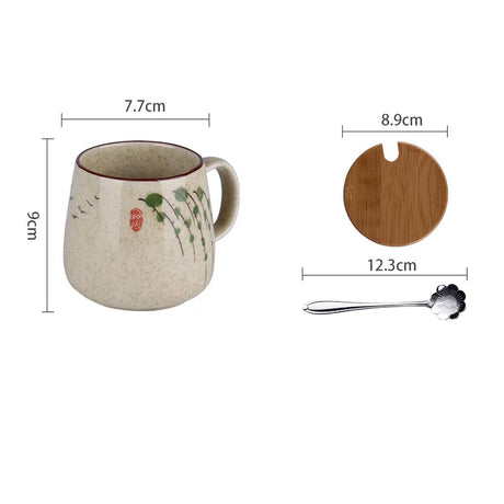 YWDL 380ml Japanese Retro Style Ceramic Coffe Mug Kiln Glaze Milk Breakfast Cups Home Teacup Tumbler Water Mug Gift For Friends