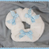 Kawaii Lolita Hairpin Cinnamoroll Sanrio Plush Cartoon Cute Hair Tie Bow Headwear Rubber Band Girls Jk Hair Ring Head Rope